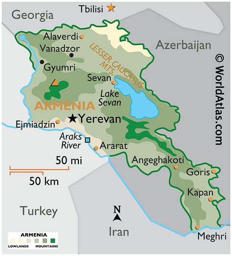 armenia map europe map physical